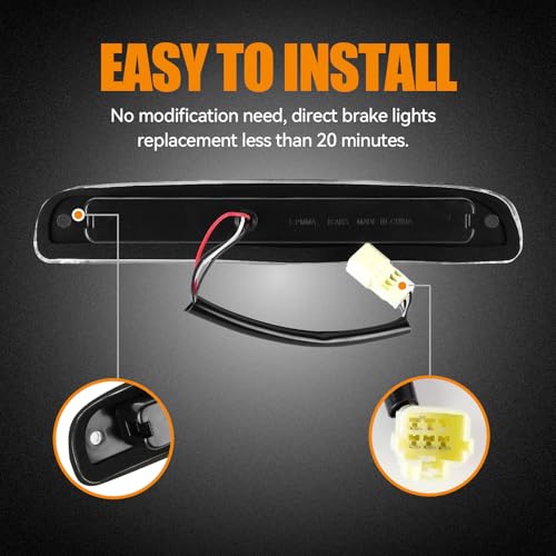 Image of Third 3rd Brake Light LED for 1997-2007 Dodge Dakota, High Mount Rear Brake Lights Assembly for 97-07 Dakota, Waterproof Center Cab Cargo Lamp Stop Light