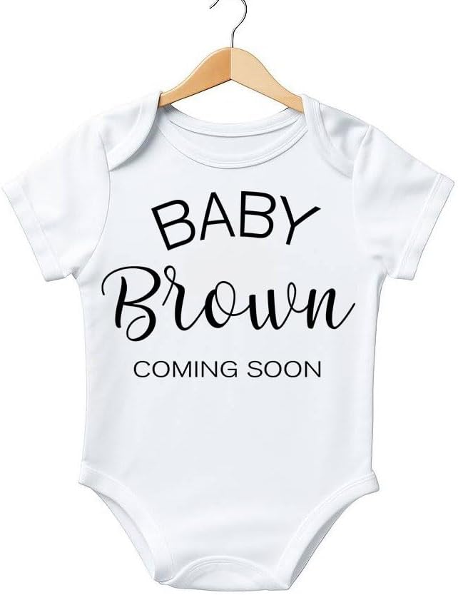 Baby Coming Soon Custom Baby Pregnancy Announcement Bodysuit (White, 0-3 Months)