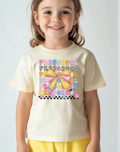 Image of Kids Toddler Boys Girls Back to School Shirt First Day of Preschool T-Shirt Short Sleeve Top