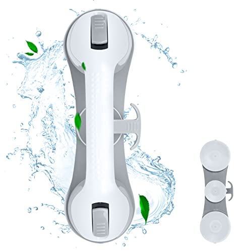 Agarradera de Baño con Ventosas, Antideslizante Agarrador Ducha Personas Mayores, Asidero Ducha Asa Seguridad con Ventosa de Ducha Portátil, Asidero Baño Ventosa para Baño, Azulejos (Gris) Cover