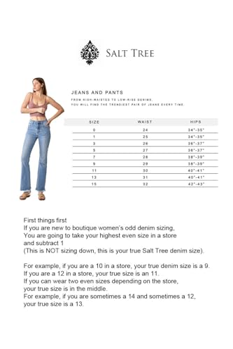 SALT TREE Risen Jeans - Mid Rise Ankle Slim Straight Jeans - RDP53113