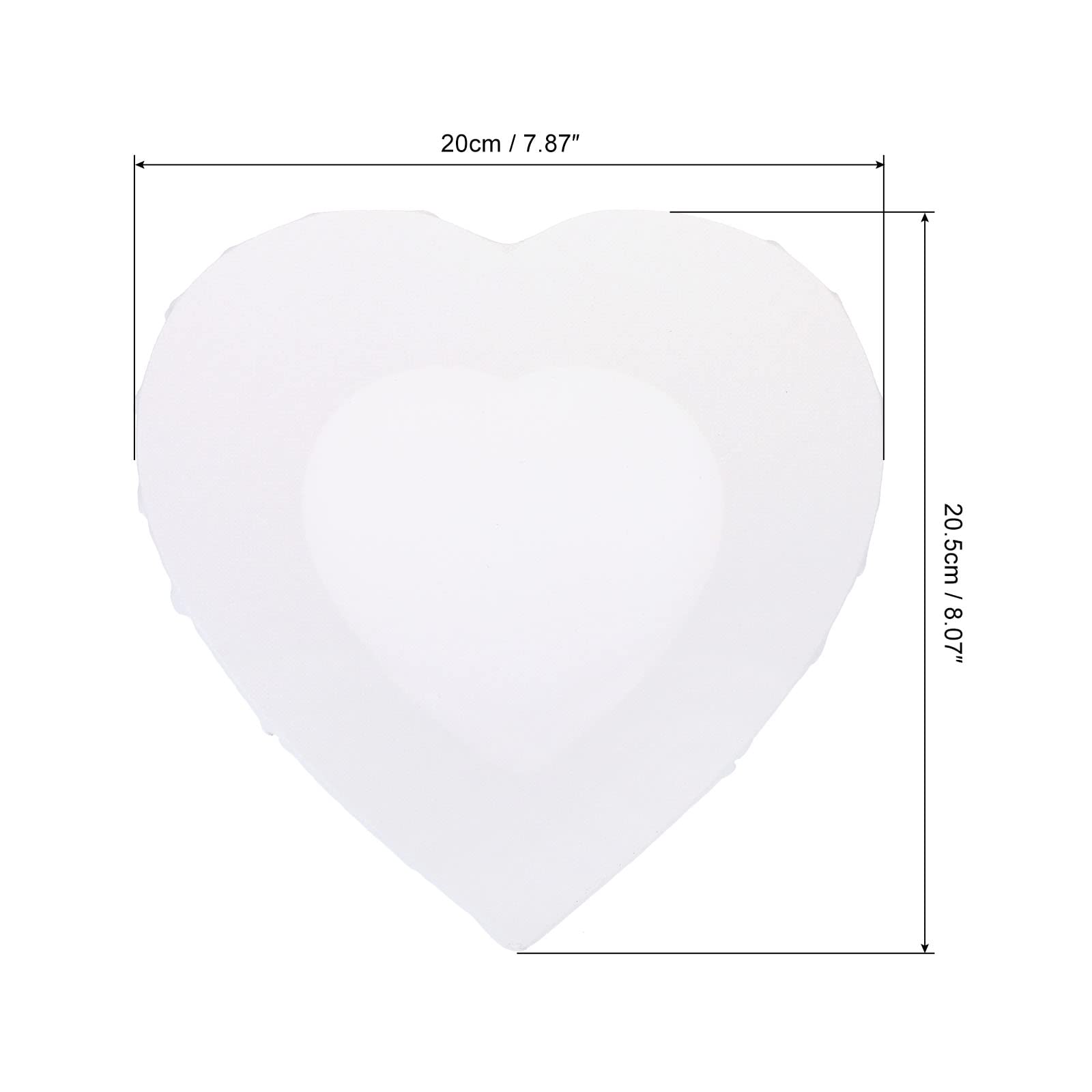 PATIKIL 4 Pack 8x8 Inch Heart Shape Wood Frame Stretched Blank Art Board Panels for Acrylic, Oil, Tempera Painting, White