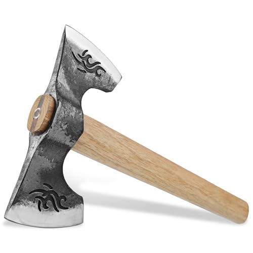 Dream Reach Wikinger Camping Axt - Outdoor Beil Doppelaxt Axt Holz Spalten Holzgriff für Bushcraft Wald Garten Männer Geschenke