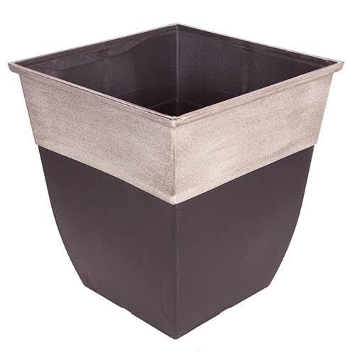 Muddy Hands57 Litre Hendrix Extra Large Plant Pot Tall Square Plastic Flower Tree Planter (Champagne)