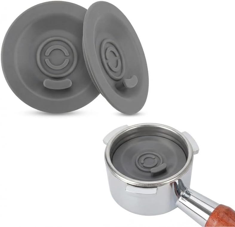 2 Pcs Sage Cleaning Tablets Espresso Backflush Cleaning Disc, 54mm Silicone Coffee Machine Handle Cleaning Pad, Grey Food Grade Backwash Filter Compatible with Breville Sage Barista Espresso Makers
