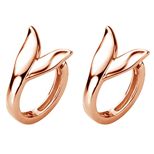 Boucles d'oreilles créoles queue de poisson, bijou hypoallergénique en argent pour peau sensible
