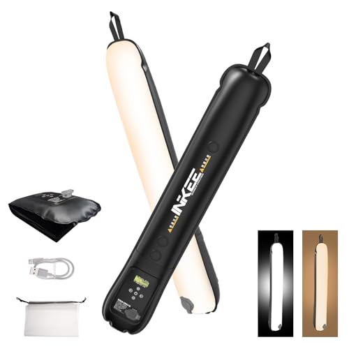 INKEE GC12 Bi-Color LED Video Light 12W 2700KK-6500K Inflatable Photography Light with 18.5Wh Battery CRI 95+ Handheld Portable Lighting for Outdoor Video Recording & Studio Shooting