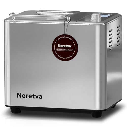 Neretva Bread Maker, 20-IN-1 2LB Bread Machine Dual Heater Bread