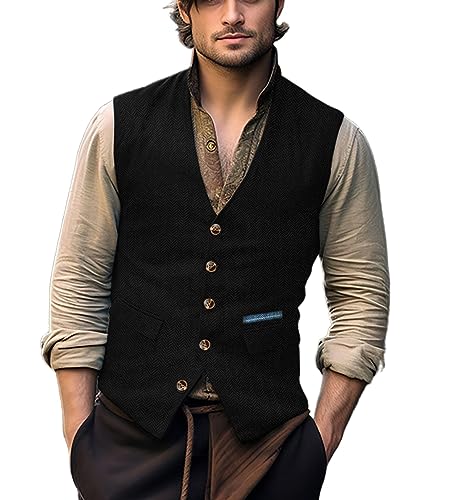 Gilet en laine tweed rétro chic pour mariage vintage et look gentleman élégant en hiver