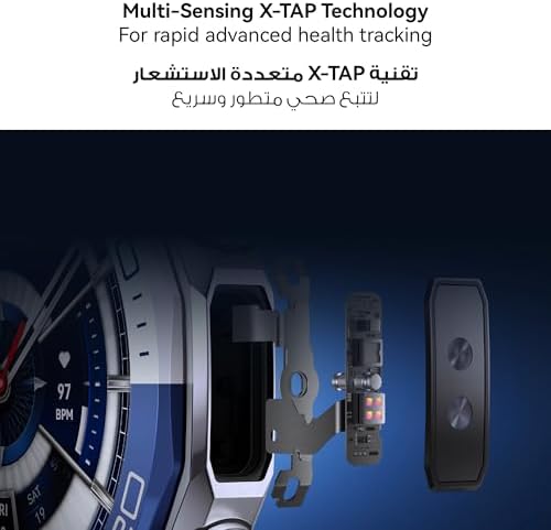 مراجعة HUAWEI WATCH Ultimate 2 — ساعة بزركونيوم وهيكل معدن سائل، سوار تيتانيوم، eSIM وإلغاء ضوضاء بالذكاء الاصطناعي ومراقبة صحية (رعاية 24 شهراً) — أزرق - الصورة 4