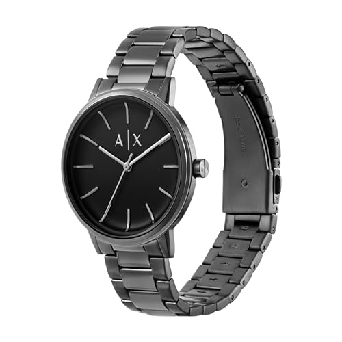 Image of Armani Exchange Stainless Steel Analog Black Dial Men's Watch-Ax2761, Band Color:Black