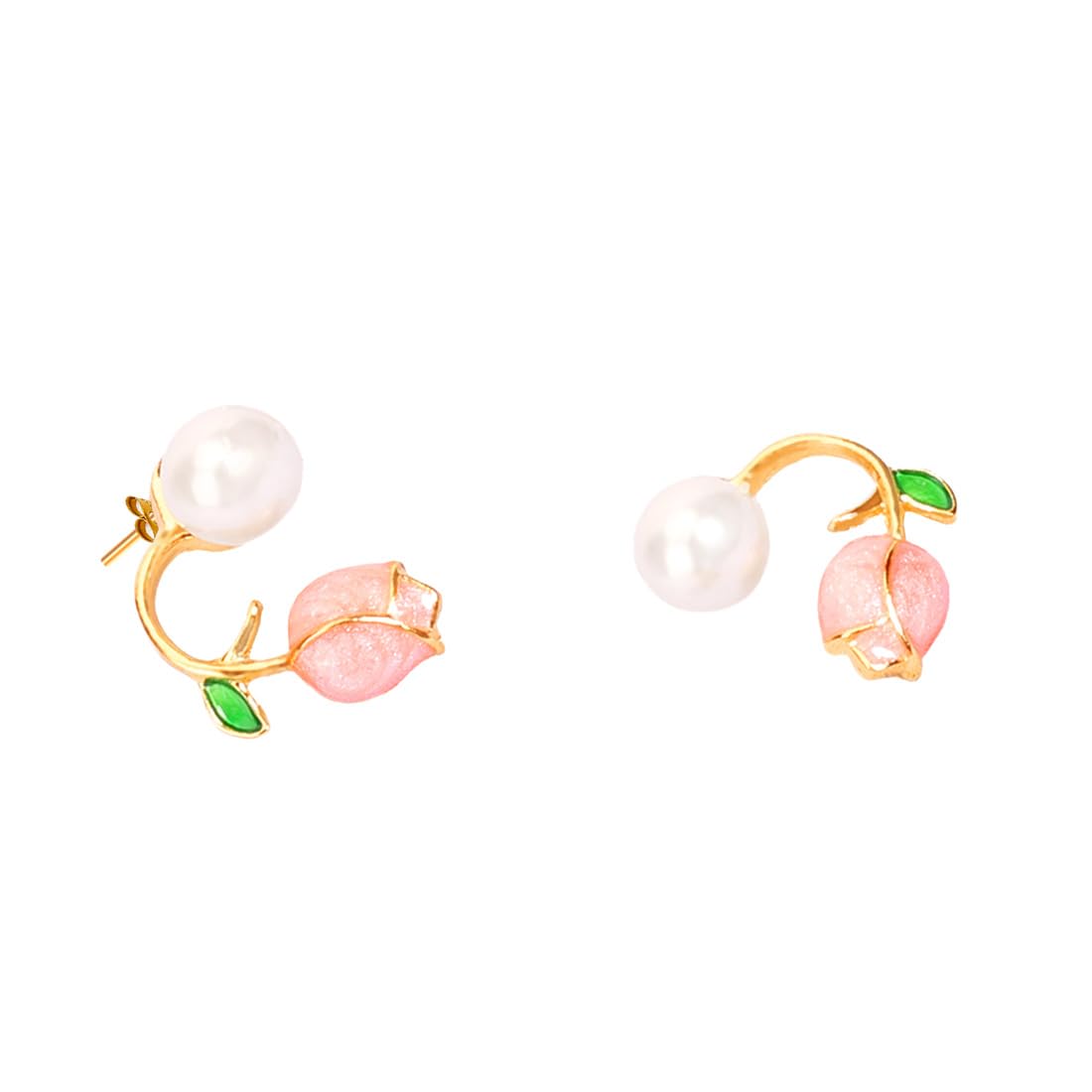Yellow Chimes Earrings for Women and Girls Fashion Pink Pearl Stud Earrings for Women I Floral Shaped Faux Pearl Studs Ear Cuffs Earrings I Birthday Gift For Girls and Women Anniversary Gift for Wife (B0CV5NP5S9) Amazon Price History, Amazon Price Tracker
