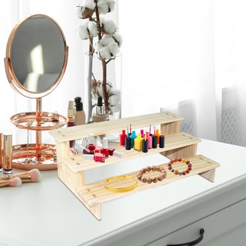 Vaveren Suporte de exibição de madeira, rack de joias, decoração, luminárias colecionáveis, exposito