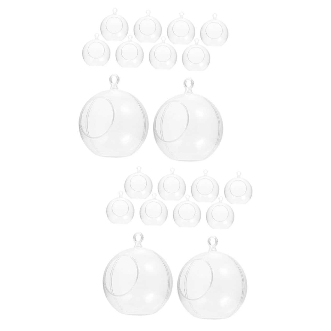 20pièces transparentes décoratives remplissables plastique pour sapin de Noël chic