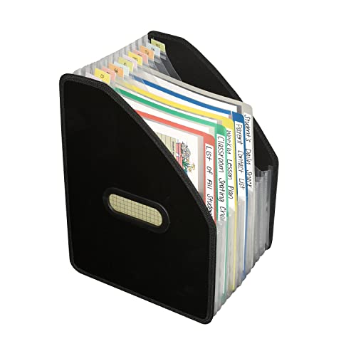 C-Line Vertical Expanding File, 10" Expansion, 13 Sections, 1/12-Cut Tabs, Letter Size, Black - Thumbnail 3