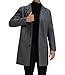 GLESTORE Mantel Herren Wintermantel Lang Trenchcoat Herrenmantel Winter Coat Men Dunkelgrau M