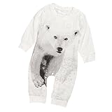 Lovely Newborn Infant Kids Baby Boy Girl Bear Print Rompers (Size:9Months, White)