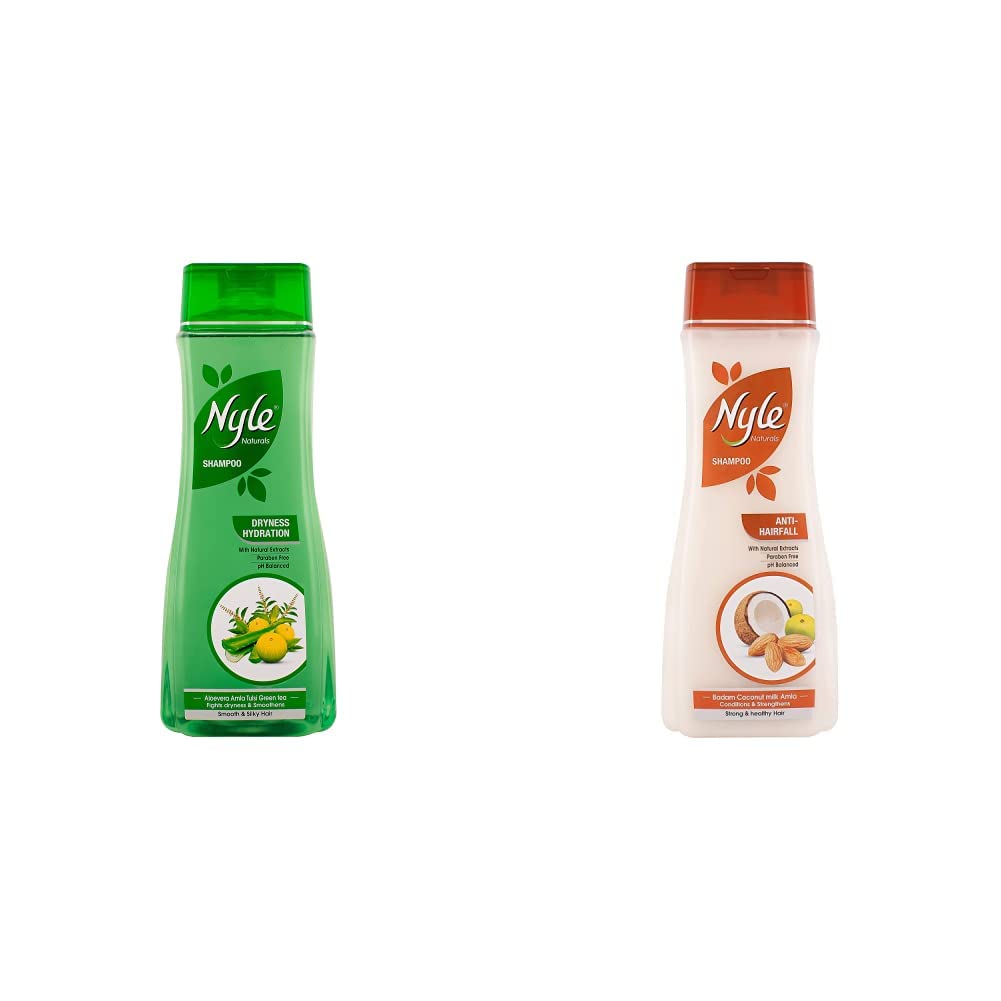 Nyle Dryness Hydration Shampoo, 800ml And Nyle Anti-Hairfall Shampoo, 400ml