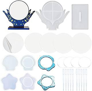 Cayway Resin Moulds, Mouse Head Epoxy Resin Moulds Castle Shaped Jewelry Casting Mould with 1 Pack Sequinsfor Jewelry Decorations, DIY Keychain Hanging Pendant (Style 1)