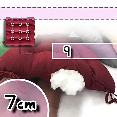 Pack-de-6-Cojines-para-Sillas-de-Exterior-e-Interior-Reversibles-40-x-40-x-7-cm-con-Correas-de-Sujecion-Beige