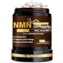 NMN Supplement 1000mg - NMN Supplement 1000mg Pure Organic, NMNH Alternative, Resveratrol Supplement, NAD+ Supplement, TMG & Quercetin for Cellular Support 120 Capsules
