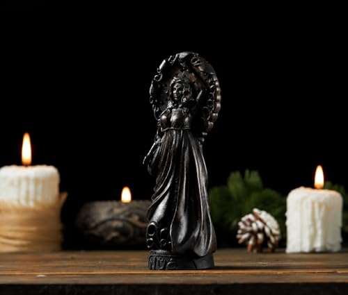 Estatua Diosa Nyx de la Noche en Madera miniatura 5