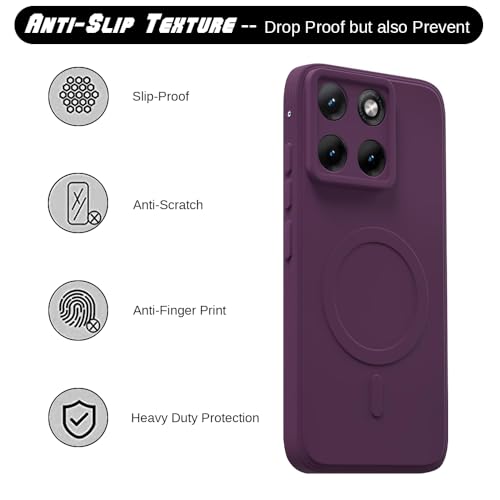 Image of Back Cover | MagFit Ring Design (Non-Magnetic) | Shockproof Case | Anti-Slip Grip | Raised Camera Edges | Slim Protective Case for Motorola Moto Edge 70 Fusion 5G (Purple)