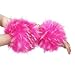 Rulala Fancy Women's Faux Fur Wrist Cuffs Winter Fluffy Furry Arm Warmers Plush Wristband(Hot Pink)