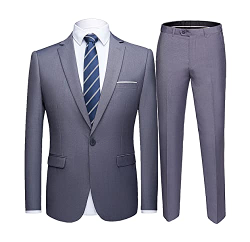 Ensemble 2 pièces pour homme avec robe de marié jaune et pantalon chic taille L