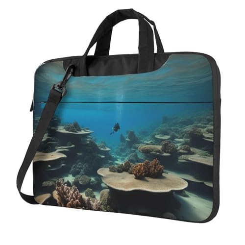 Sac ordinateur portable imprimé sous-marin anti-choc avec bandoulière