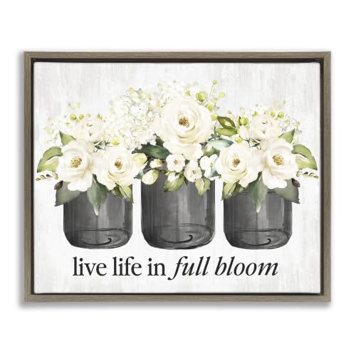 Floral Still Life Inspirational, 17 x 21 Inch Canvas in Floater Frame