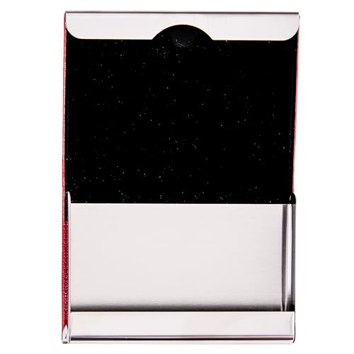 Desert Cactus Kappa Alpha Psi Business Card Holder Fraternity KAP Divine 9 D9 Stainless Steel Metal with Magnetic Closure and Laser Engraving (Red Faux Leather) 7