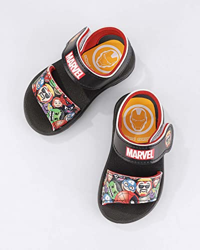 Sandália Marvel Little Heroes, Grendene Kids, Bebê Meninos, Preto/Vermelho, 20/21
