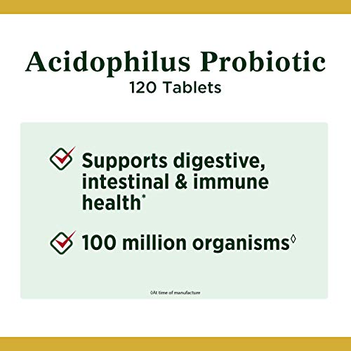 Nature's Bounty Probiotic Acidophilus, 360 Tablets (3 X 120 Count Bottles),, 360 Count () #TOP1