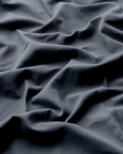 Image of THE LINEN COMPANY Cotton Duck Canvas Curtains 8 Feet Long for Door, Long Curtains for Home, 8ft Set of 2, Navy Blue