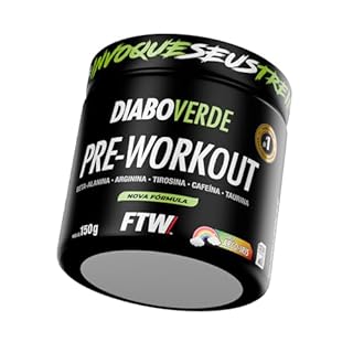 FTW Pré-Treino Diabo Verde - Energia Extrema, Força e Foco - Potência Hardcore com Cafeína, Beta-Alanina - Para Treinos Intensos - sabor: Arco Iris - Pote 150g