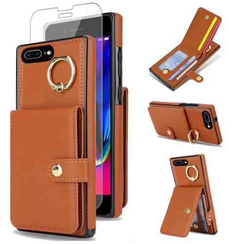 Étui portefeuille iPhone 8 Plus et 7 Plus Asuwish avec protège-écran verre trempé