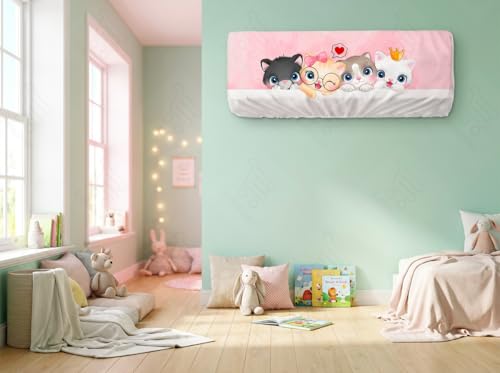 Image of Split AC Cover 1 ton, 1.5 ton to 2 Ton |Designer Digital Print Indoor AC Dust Cover | Stretchable Lycra Fabric | 38x12x9 Inch | Washable Polyester AC Indoor Unit Cover | Dust Dirt Resistant