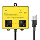 TV Surge Protector for Smart TV, Ortis Double Outlet Voltage Protector for Home Appliances with Time Delay, Protects Against Brownout, Spike, Instant Surge All Voltage Abnormalities