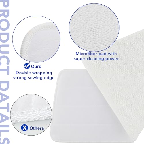 6 Stück für Vileda Steam Plus XXL Dampfreiniger Ersatzbezug, Mikrofaser Kompatibel Mit Vileda Steam XXL, für Vileda Bodenwischer Ersatzbezug, Waschbar für Vileda Dampfreiniger XXL Ersatzbezüge