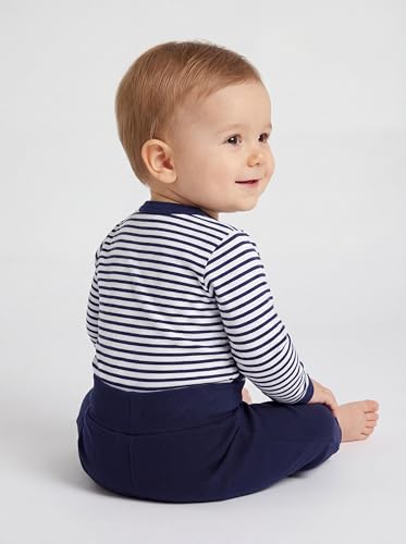 TupTam Baby Jungen Langarm Wickelshirt Baumwolle 5er Set, Farbe: Mehrfarbig 8, Größe: 56