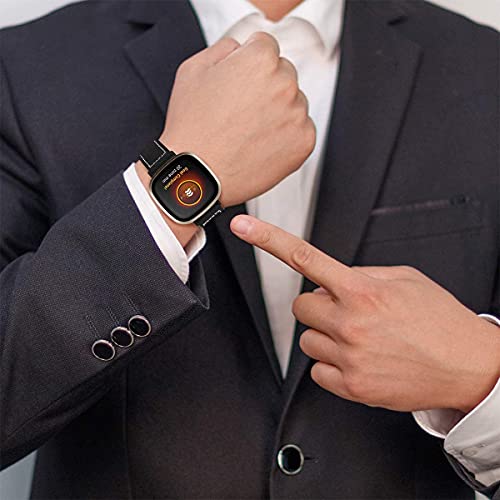 Classicase Compatible with Fitbit Versa 3/Fitbit Sense Watch Strap, Genuine Leather Quick Release Bracelet, Pattern 6, Strap - Image 2