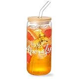 Aperol Gläser Deckel Strohhalm Premium Cocktailglas Geschenkset, für Cocktails,Aperol Geschenke,Aperol Spritz Gläser Geschenkset