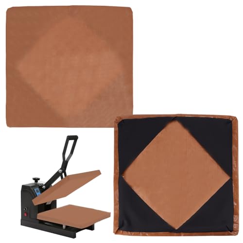 BENECREAT 2 pezzo di Copertura Avvolgente per La Piastra Della Pressa di Calore, Fogli Riutilizzabili Resistenti Al Calore Da 15x15 pollice, Tappetino Protettivo per Cuscino per Macchina