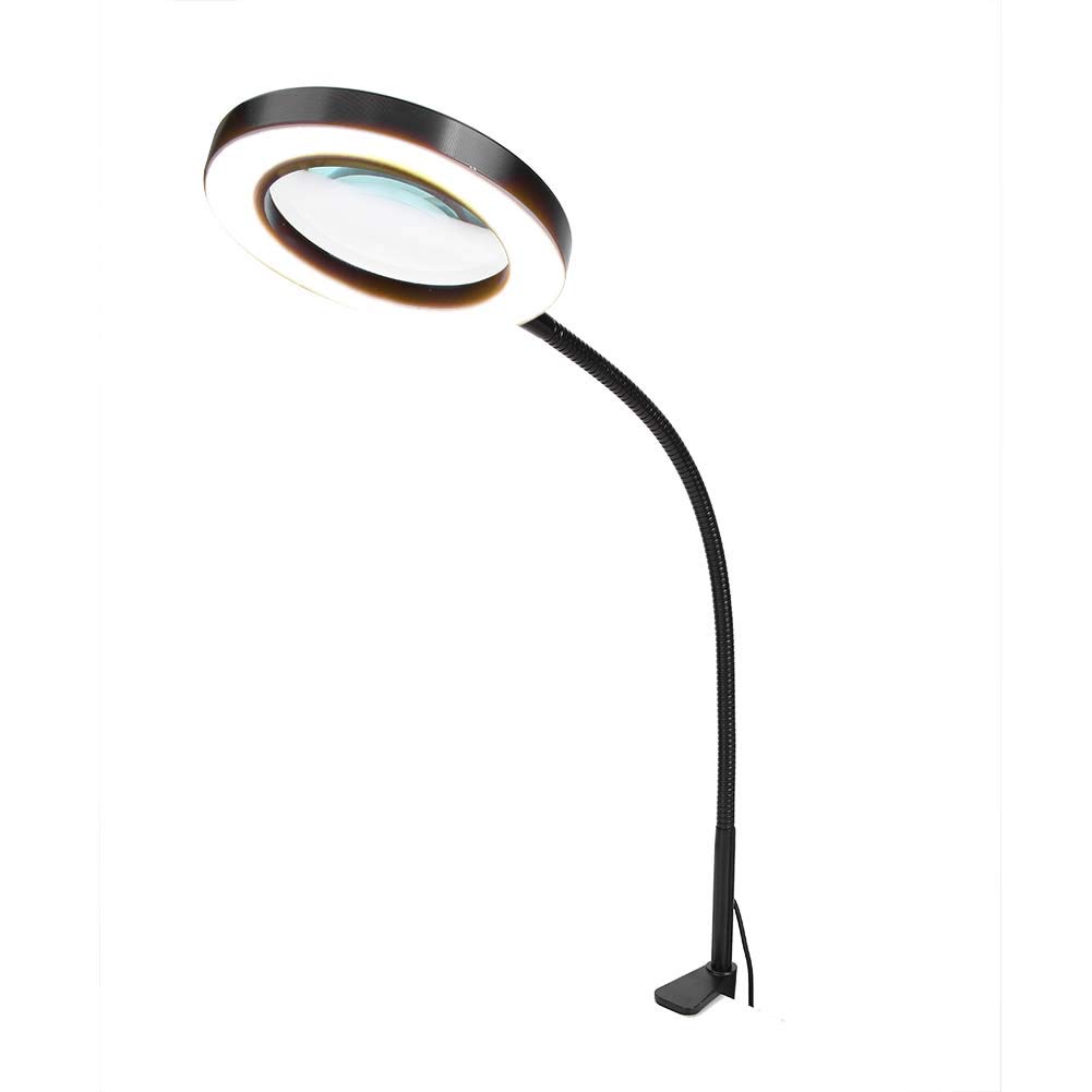 Magnifying LED Light, 5X Magnifying Lamp, Magnifying Lamp with Clamp 10 Levels Dimmable Lighted Magnifier for Reading Crafts Beauty Salon