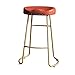 Lwjjby Vintage rustykalna kuchnia Pub stołek barowy w stylu industrialnym, złota rama metalowa i solidna PU wygodna poduszka 45/65/75 cm (rozmiar: 45 cm)