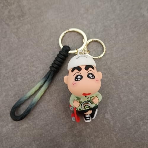 Image of Cute Cartoon Character Silicone 3D Key Chain with Strap Charm & Metal Hook, Merchandise Key Rings Gift for Kids Girls Boys Men & Women
