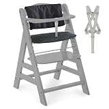 hauck Seggiolone Legno Evolutivo con Cuscino, Alpha Plus Grey/Charcoal