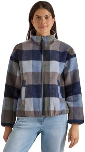 Cecil Damen 2118008 Blouson mit Stehkragen und Karomuster (1er Pack)