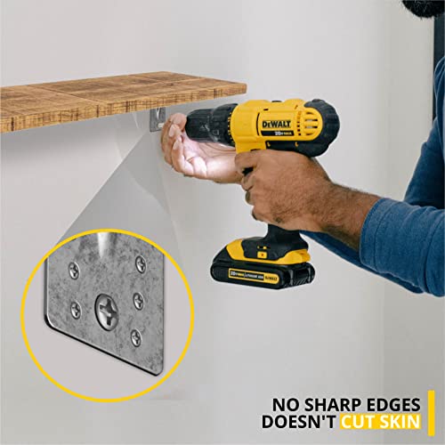 CUALITYX Angle Brackets for Wood Pack of 10 (70 x 70 x 55 x 1.5mm) - Heavy Duty, Weatherproof Galvanized Steel Sheet L Brackets with Smooth Edges - Ideal for DIY Furniture Fixations & Corner